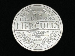 The 12 Labors Of Hercules 5oz .999-Fine Silver Bar