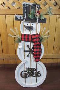 lot 18 image: 30-Inch Snowman Merry Christmas Decoration