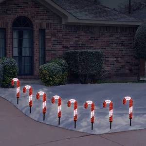 lot 2 image: Candy Cane Pathway Lights 8-Count