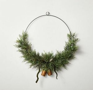 lot 20 image: Hearth and Hand Magnolia Asymmetrical Cedar Wire Wreath