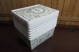 lot 24 image: Set Of Six 20.3 Quart Holiday Storage Boxes