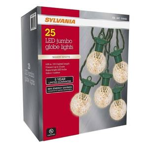 lot 31 image: Sylvania LED Jumbo Globe Lights, 50 Count 32 Ft Christmas