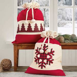 lot 55 image: Jumbo Holiday Gift Bags - Red & Black, Set of 2