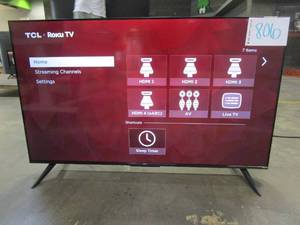 lot 806 image: TCL - 50 Class 4-Series 4K UHD HDR Smart Roku TV