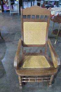 Wood & Wicker Rocking Chair