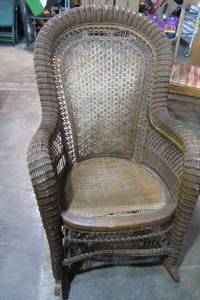 Wicker & Wood Rocking Chair