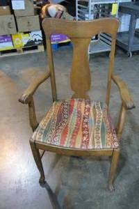 Wood Chair With Fabric Cushion