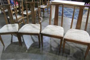 Set Of Four Chairs With Fabric Cushions