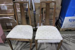 Two Chairs With Fabric Cushions