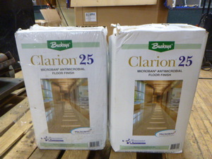 lot 48 image: 2 Boxes of Buckeye Clarion 25 Microban Antimichrobial Floor Finish