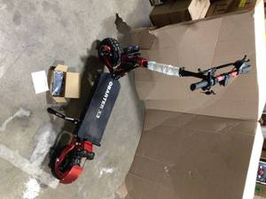 Folding Adults Electric Scooter with 48V 2400W Motor, 21AH Lithium Battery, Dual Disk Brake System and Shock Absorption Customer Returns See Pictures