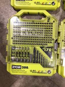 4 Lots of RYOBI 200-Piece Drill and Impact Drive Set Customer Returns See Pictures