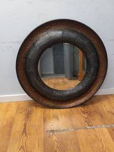 lot 11 image: LARGE METALLIC ROUND MIRROR
