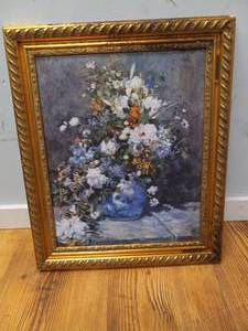 lot 14 image: DESIGN TOSCANO VASE OF FLOWERS 1886 PAINTING