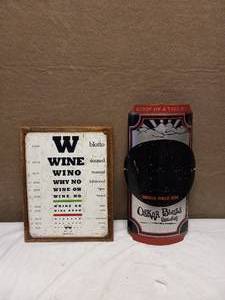 lot 77 image: LAUGH LINES WINE EYE CHART SIGN & BREWERY SIGN