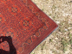 lot 5 image: Large 91 Hand Knotted Wool Rug and Door Mat 