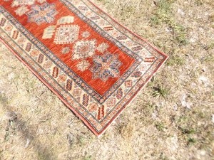 lot 7 image: 76 Hand Knotted Wool Rug Runner
