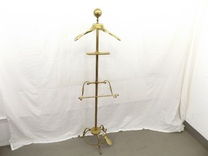 lot 9 image: Antique Solid Brass Butlers Valet Stand