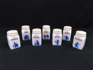lot 20 image: Lot of Vintage Milk Glass Spice Shakers