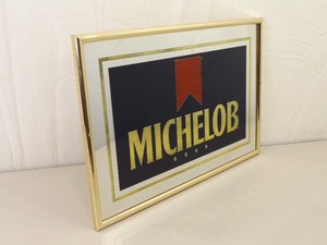 lot 34 image: RARE Vintage Michelob Beer Framed Mirrored Wall Sign
