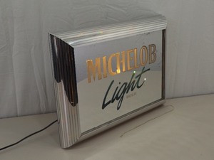 lot 35 image: RARE Vintage Michelob Light Beer WORKING Lighted and Mirrored Wall Sign