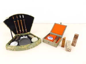 lot 45 image: Lot Vintage Asian Calligraphy Tools, Brushes, Stamps, etc.