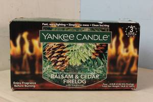 NEW - Yankee Candle Balsam & Cedar Firelog 4-4.5 lbs logs