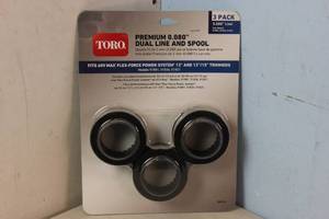 NEW - Toro 0.080 in. 60V 13 in. and 15 in. Flex-Force Trimmers Replacement Spool (3-Pack) 021038886169 MSRP $24.98