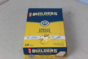 Box of 12 Cliff Builders Protein Vanilla Almond Bars Best By 52023