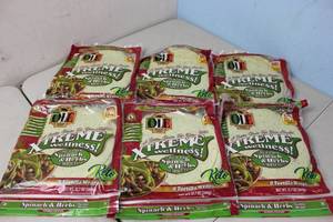 Case of 6 Packs of 8 Xtreme Wellness Spinach Flour Tortillas Best By 5182023