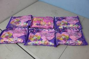 6 Bags of Brachs Candy Hearts - One Damaged Bag See Pictures