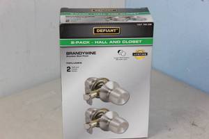 NEW - Defiant Brandywine Stainless Steel HallCloset Door Knob (2-Pack) 050134004870 MSRP $18.00