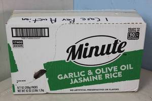 Case of 6 Bags of Minute Rice Garlic & Olive Oil Jasmine Rice Best By 7312023