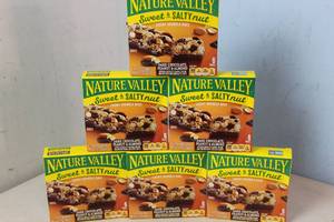 6 Boxes of Sweet & Salty nut Dark Chocolate, Peanut, and Almond Chewy Granola Bars - 36 Bars Total Best By 05012023