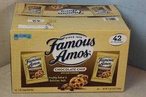 Case of 42 x 2oz Bags of Famous Amos Cookies Best By 3192023