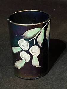 lot 10 image: Northwood Hand Painted Iridescent Carnival Glasses - Set of 4
