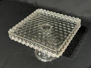 lot 29 image: 1940s Fostoria Glass Pedestal Cake Stand -  American Pattern