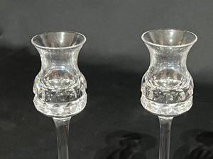 lot 43 image: Kosta Boda Crystal Candlestick Holders - WAMF Signed and Numbered