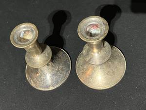 lot 73 image: Sterling Silver Candle Holders