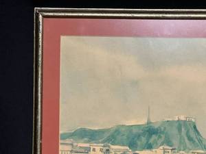 lot 15 image: J. Carlos Anould Painting of City by the Sea - Signed
