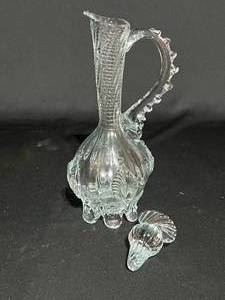 lot 67 image: Italian Glass Pitcher with Applied Leaves