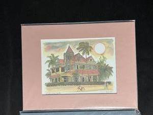 lot 95 image: 2 Prints of The Southernmost House, Key West by RE Kennedy