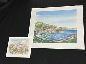 lot 96 image: Prints of Monaco and the Eiffel Tower