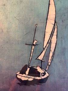 lot 75 image: Sailboat Painting on Fabric