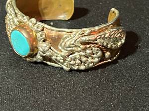 lot 121 image: Metal and Turquoise Bracelet