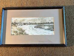 lot 74 image: Framed Watercolor by H. Mor