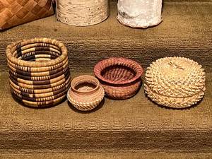 lot 154 image: Lot of 7 Baskets  Birch and Woven