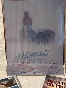 lot 189 image: Explorers to the North Pole Signed Poster, Pictures & Book