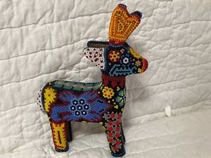 lot 195 image: Beaded Deer and Bowl