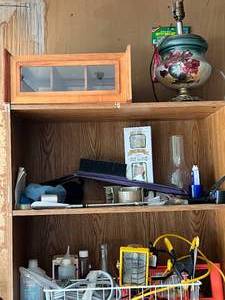 lot 212 image: Bookshelf With Garage Items